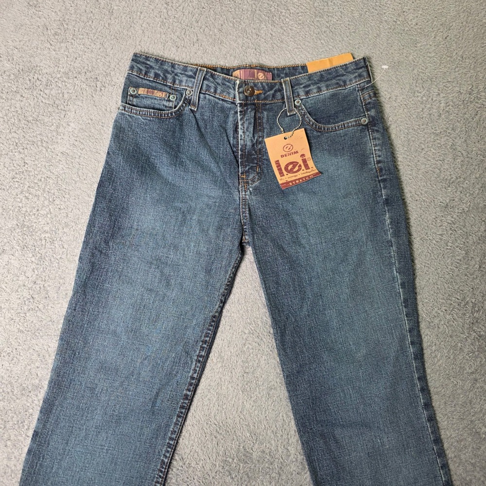 L.E.I. Juniors 5 Flare Jeans Blue Stretch Medium Wash Vintage Y2K Retro
